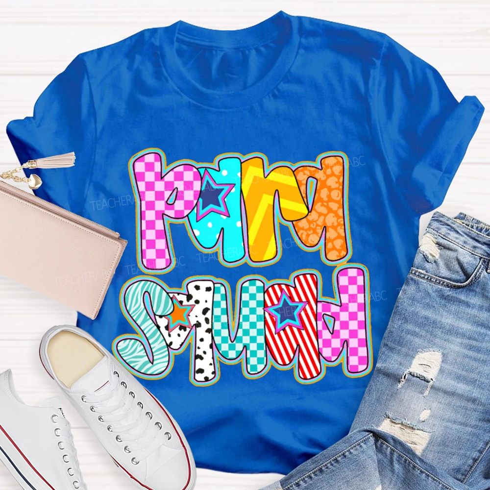 Para Squad Colored Grid Fonts T-shirt