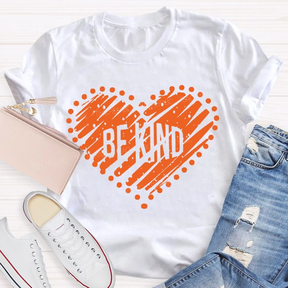 Be Kind Polka Dot Heart Print T-shirt