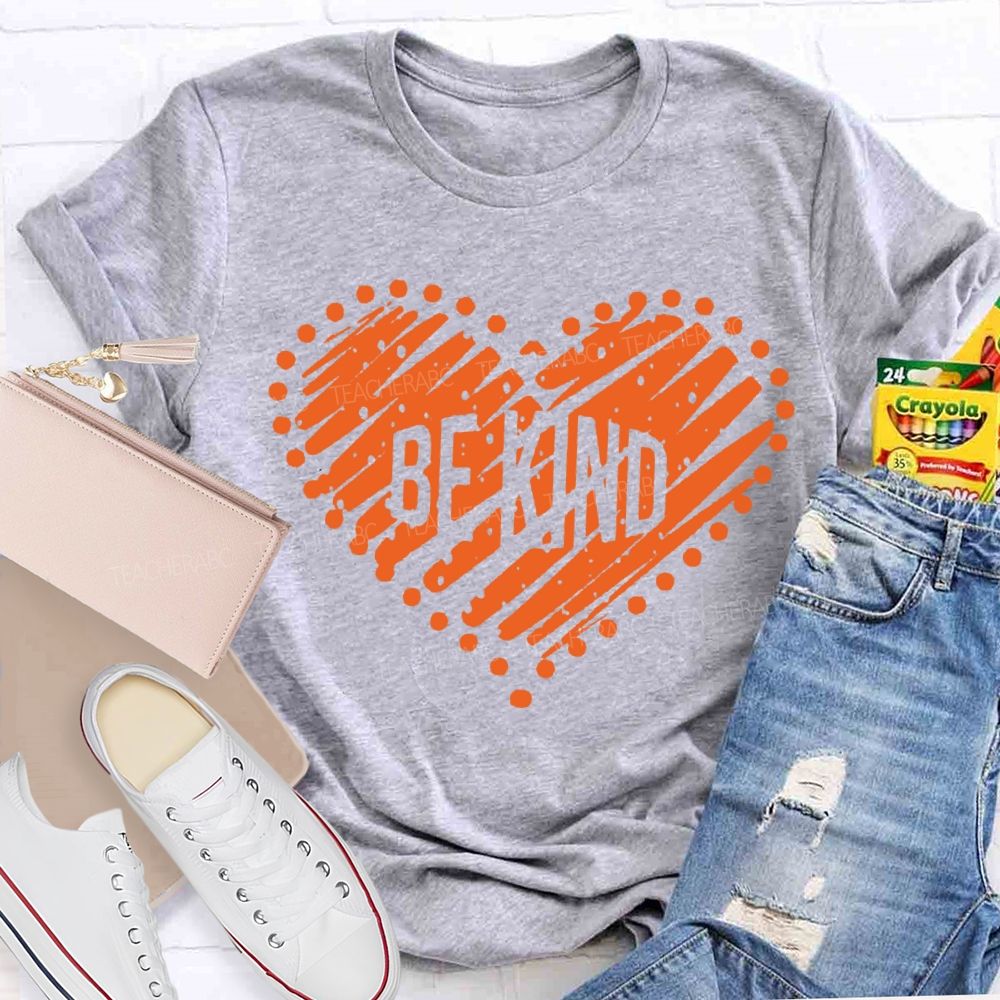 Be Kind Polka Dot Heart Print T-shirt