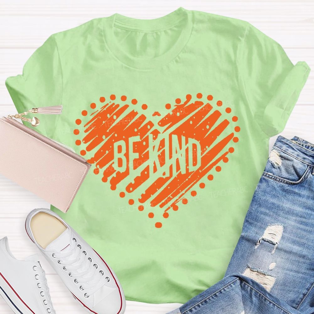 Be Kind Polka Dot Heart Print T-shirt