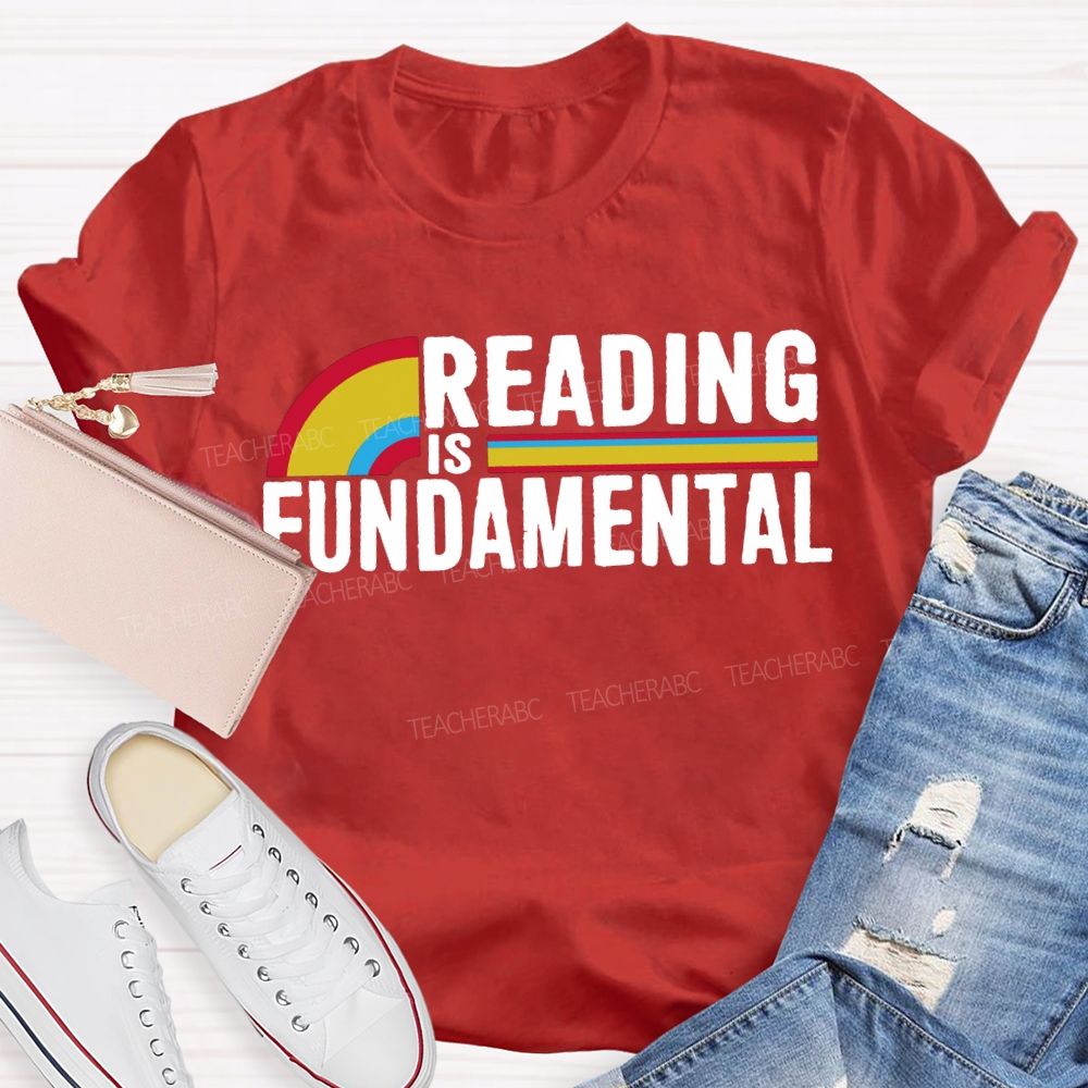 Reading Is Fundamental Rainbow Print T-shirt