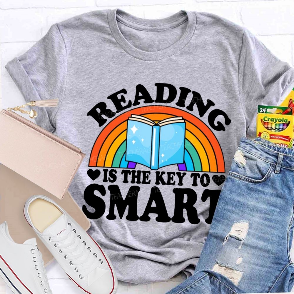 Reading Is The Key To Smart Rainbows And Books T-shirt