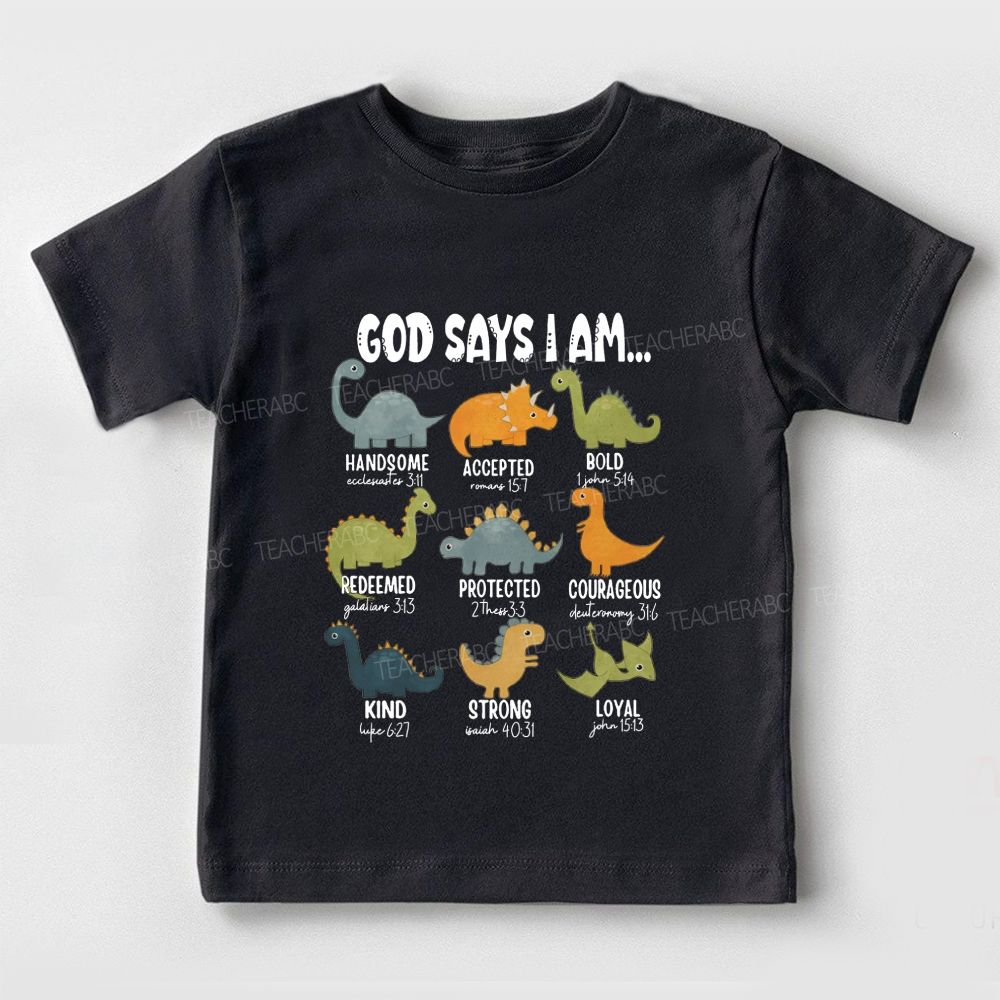God Says I Am Handsome Accepted Bold Redeemed Protected Toddler T-shirts