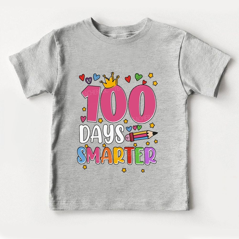 100 Days Smarter Colorful Hearts And Stars Toddler T-shirts
