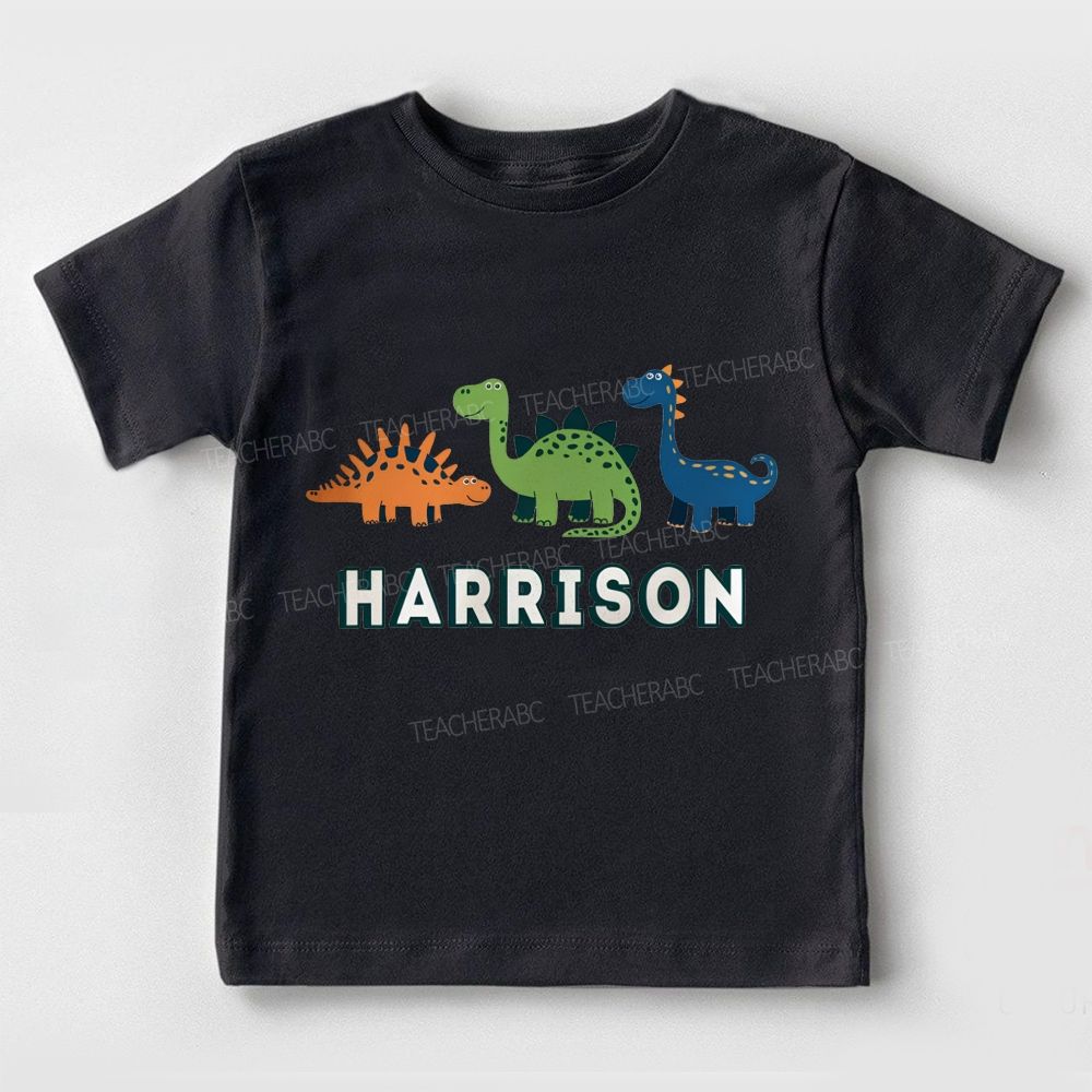 Personalized Name Cute Dinosaur Toddler T-shirts