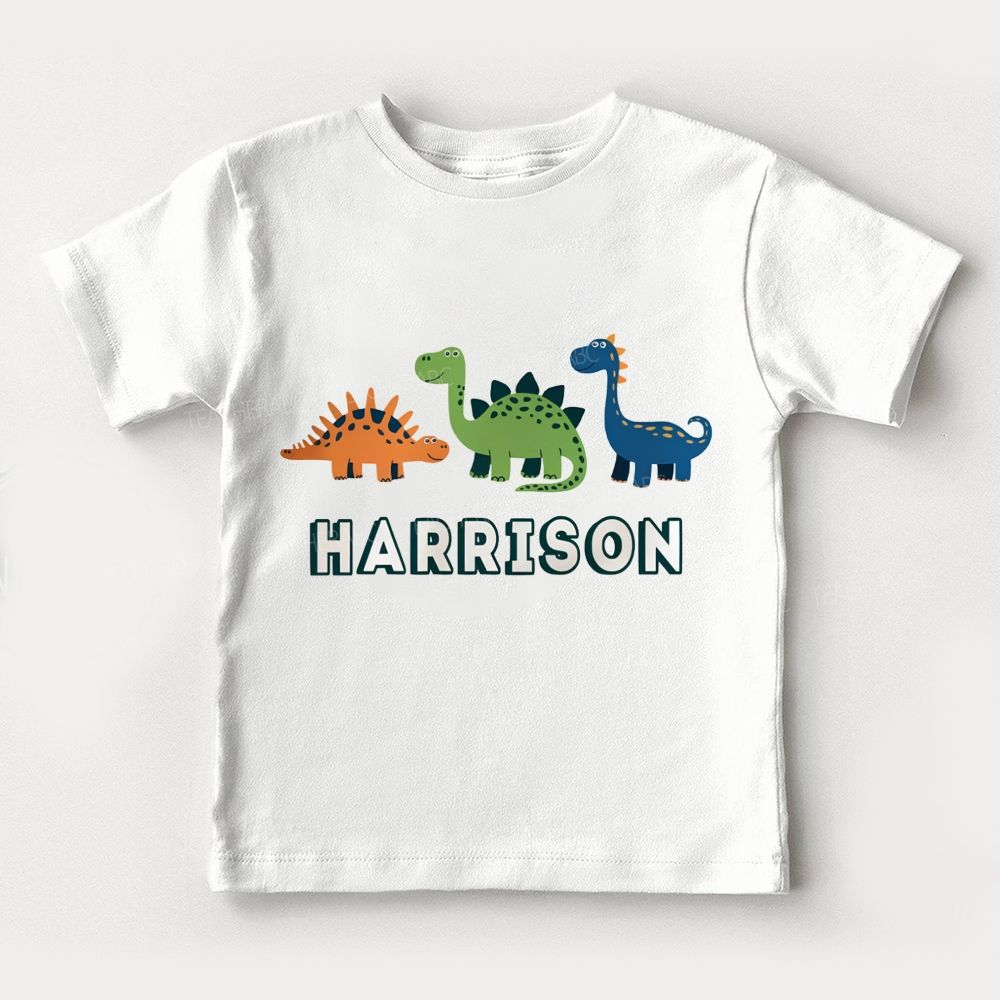 Personalized Name Cute Dinosaur Toddler T-shirts