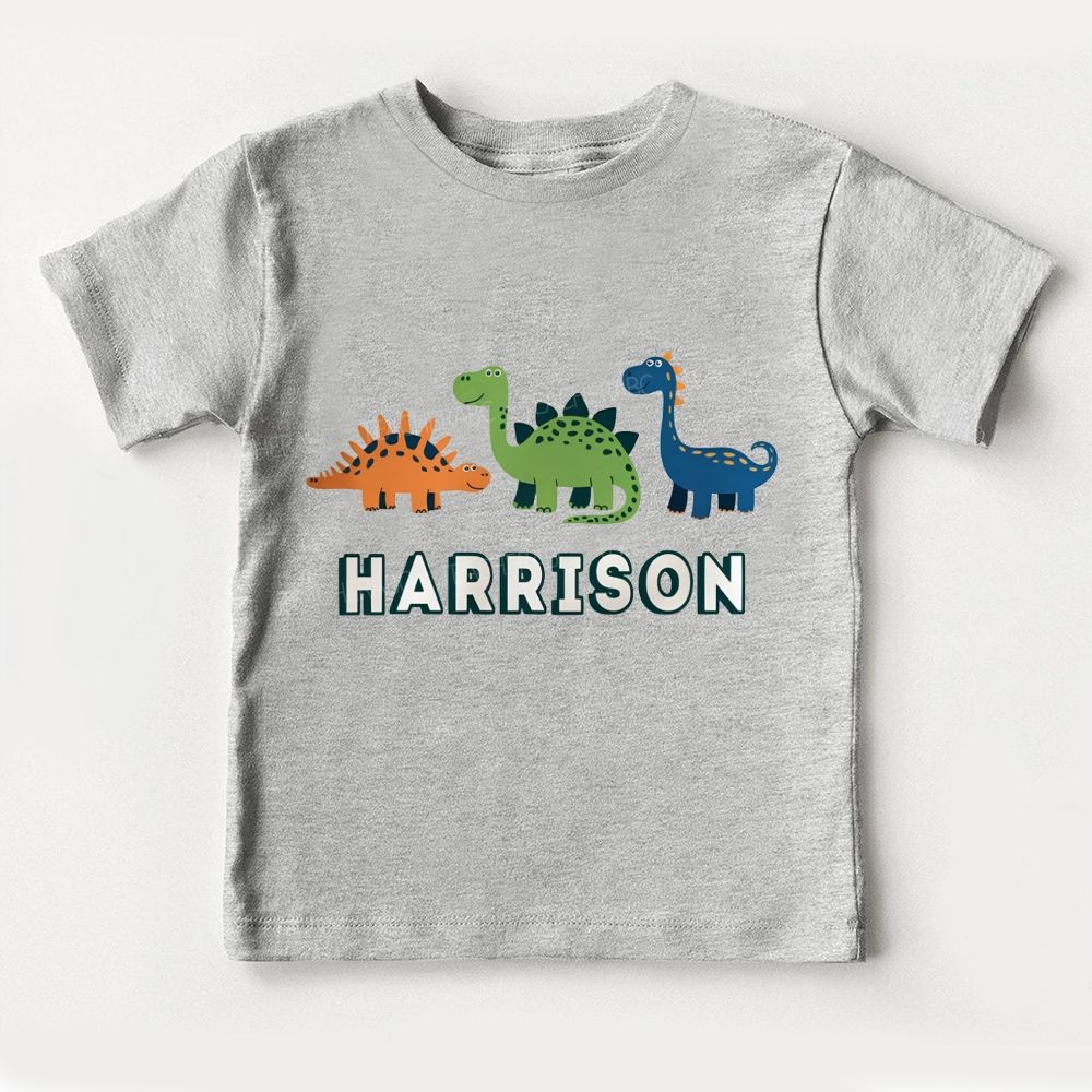 Personalized Name Cute Dinosaur Toddler T-shirts