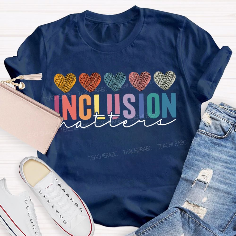 Inclusion Matter Colorful Hearts Print T-shirt
