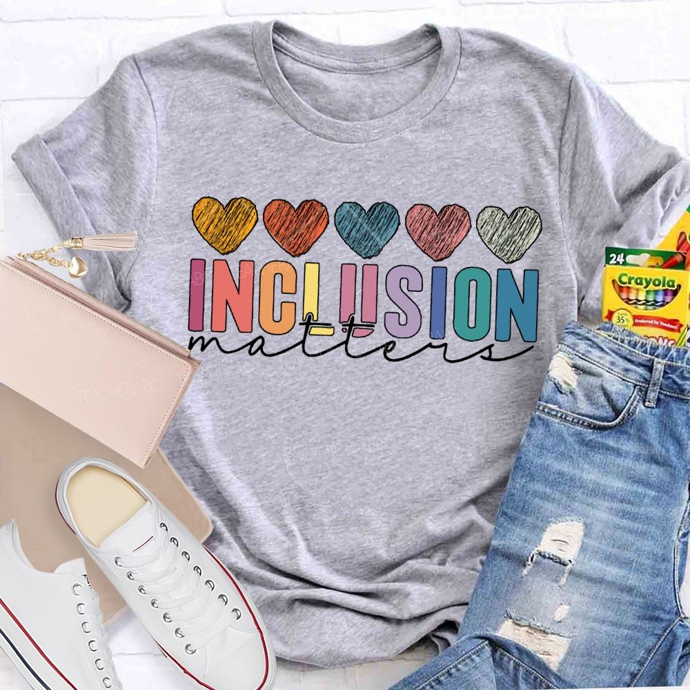Inclusion Matter Colorful Hearts Print T-shirt
