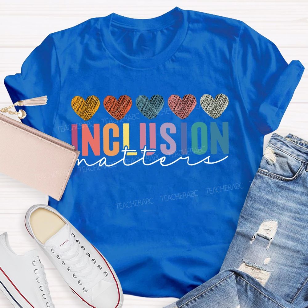 Inclusion Matter Colorful Hearts Print T-shirt