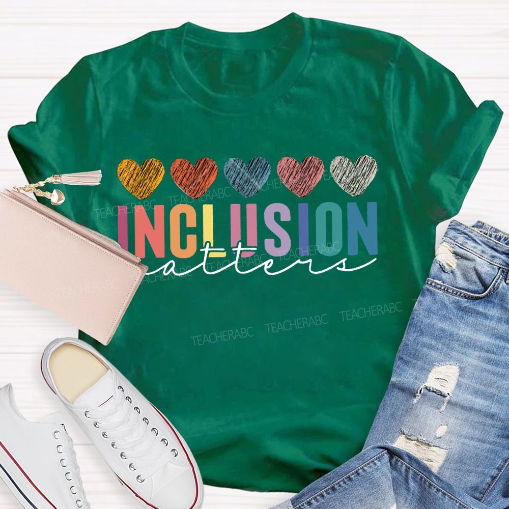 Inclusion Matter Colorful Hearts Print T-shirt