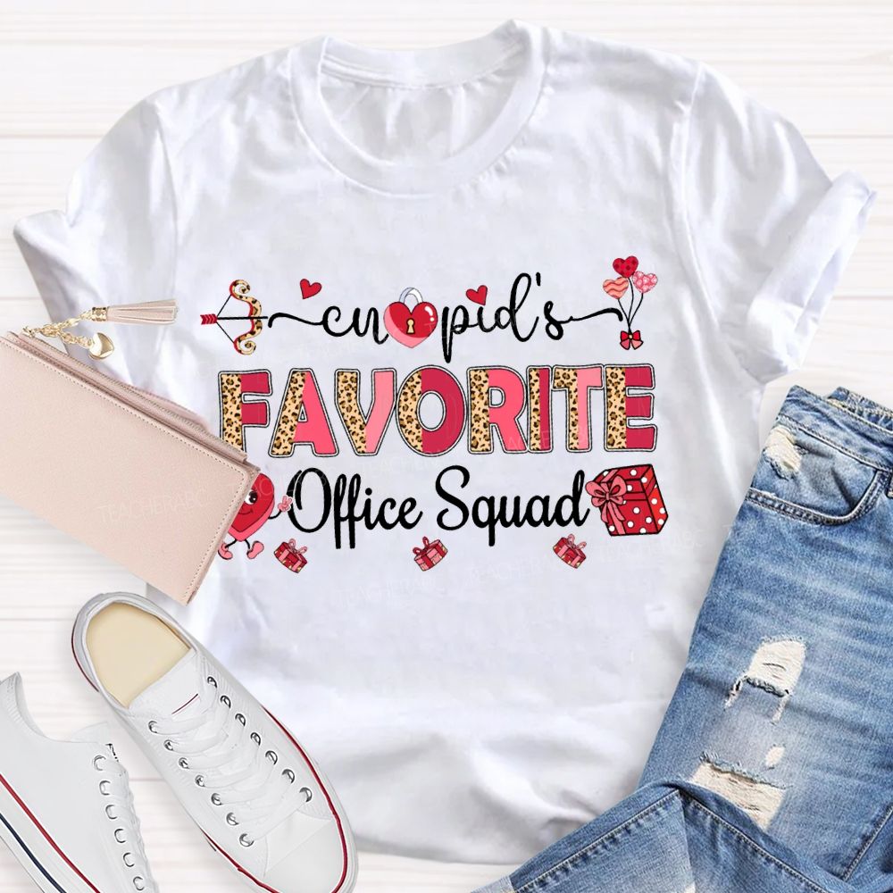 Cupid'S Favorite Office Squad Heart Valentine'S Day T-shirt