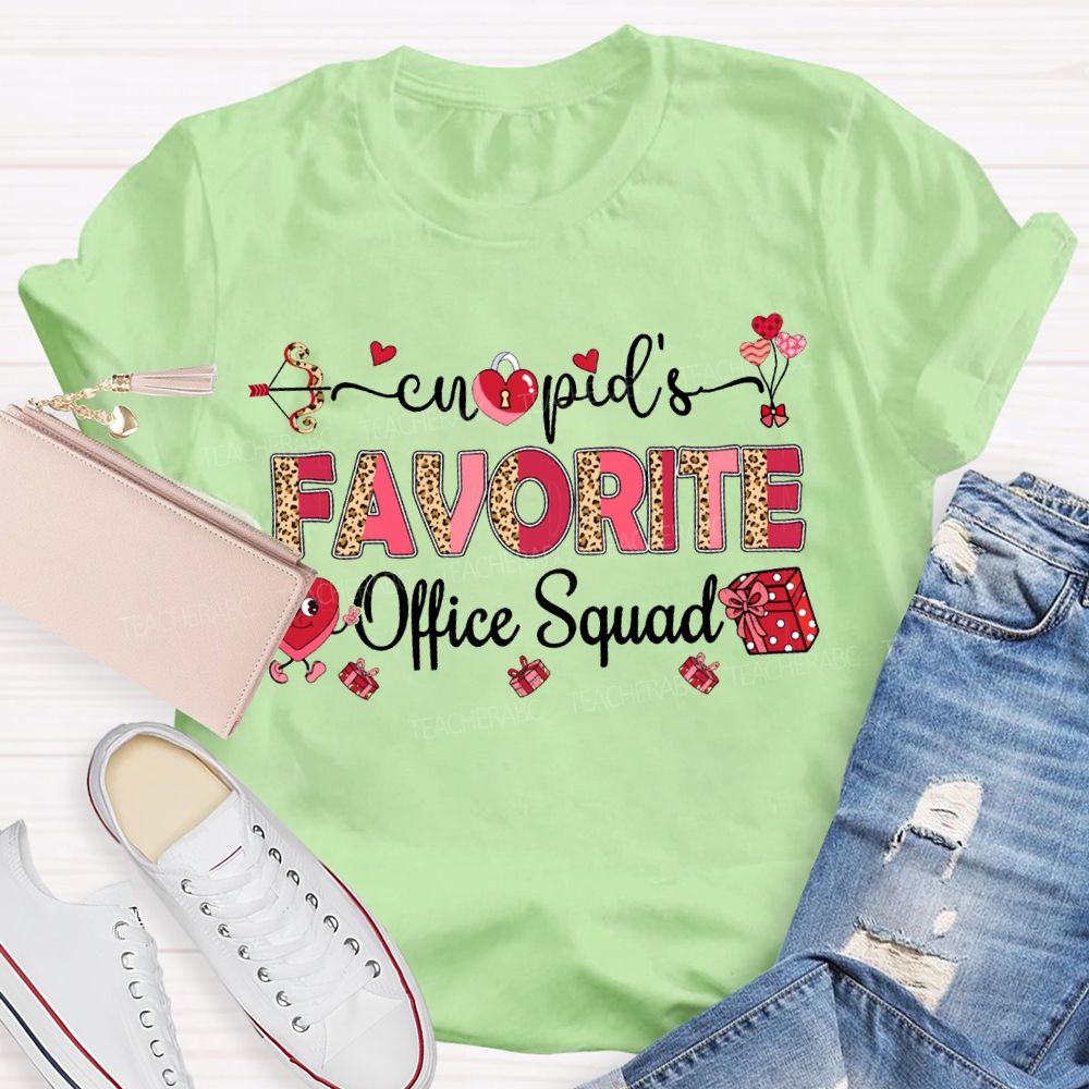Cupid'S Favorite Office Squad Heart Valentine'S Day T-shirt
