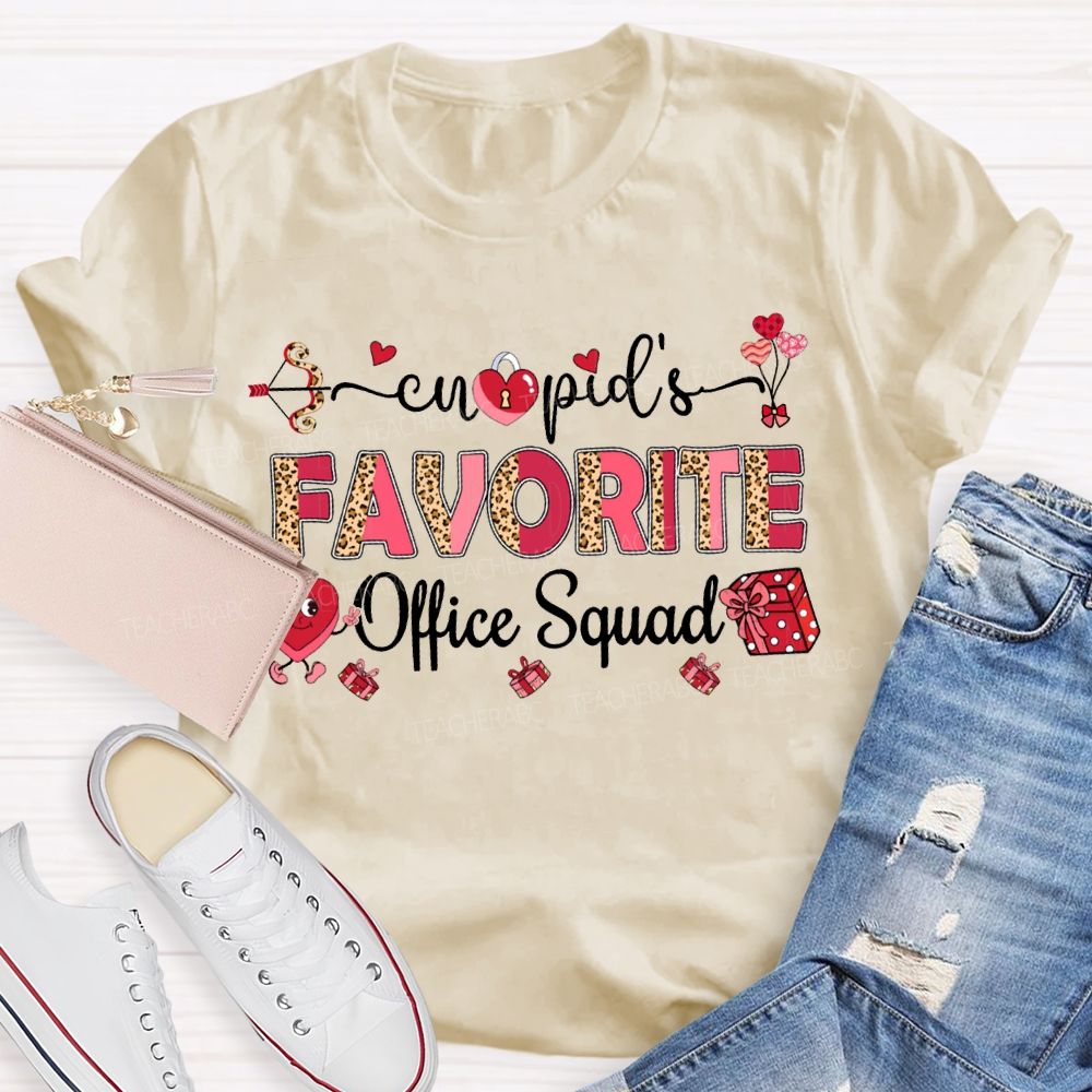 Cupid'S Favorite Office Squad Heart Valentine'S Day T-shirt