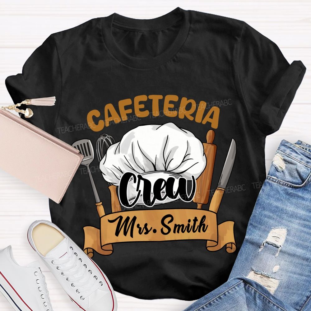 Personalized Name Cafeteria Crew Chef's Hat T-Shirt