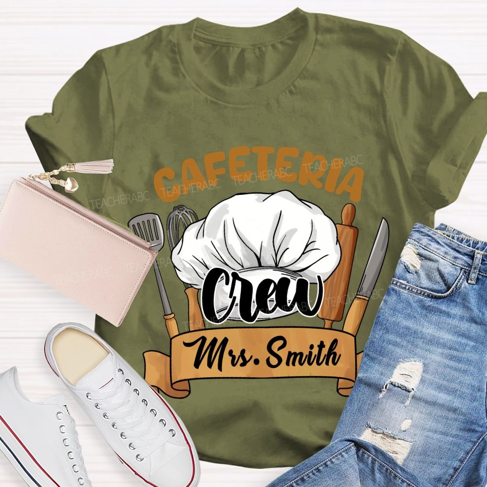 Personalized Name Cafeteria Crew Chef's Hat T-Shirt