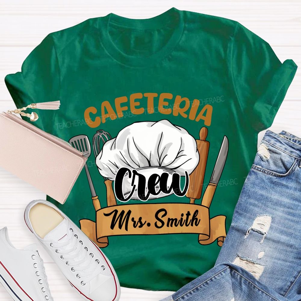 Personalized Name Cafeteria Crew Chef's Hat T-Shirt
