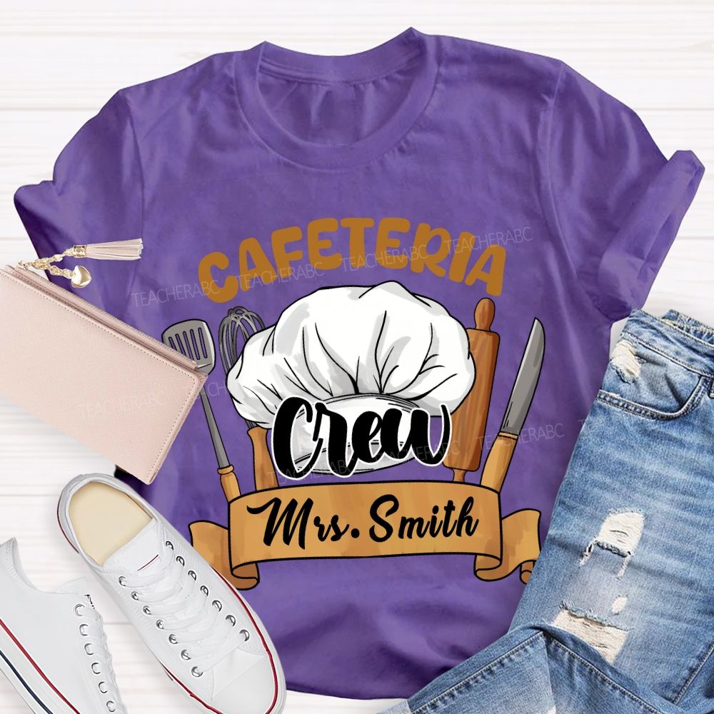 Personalized Name Cafeteria Crew Chef's Hat T-Shirt