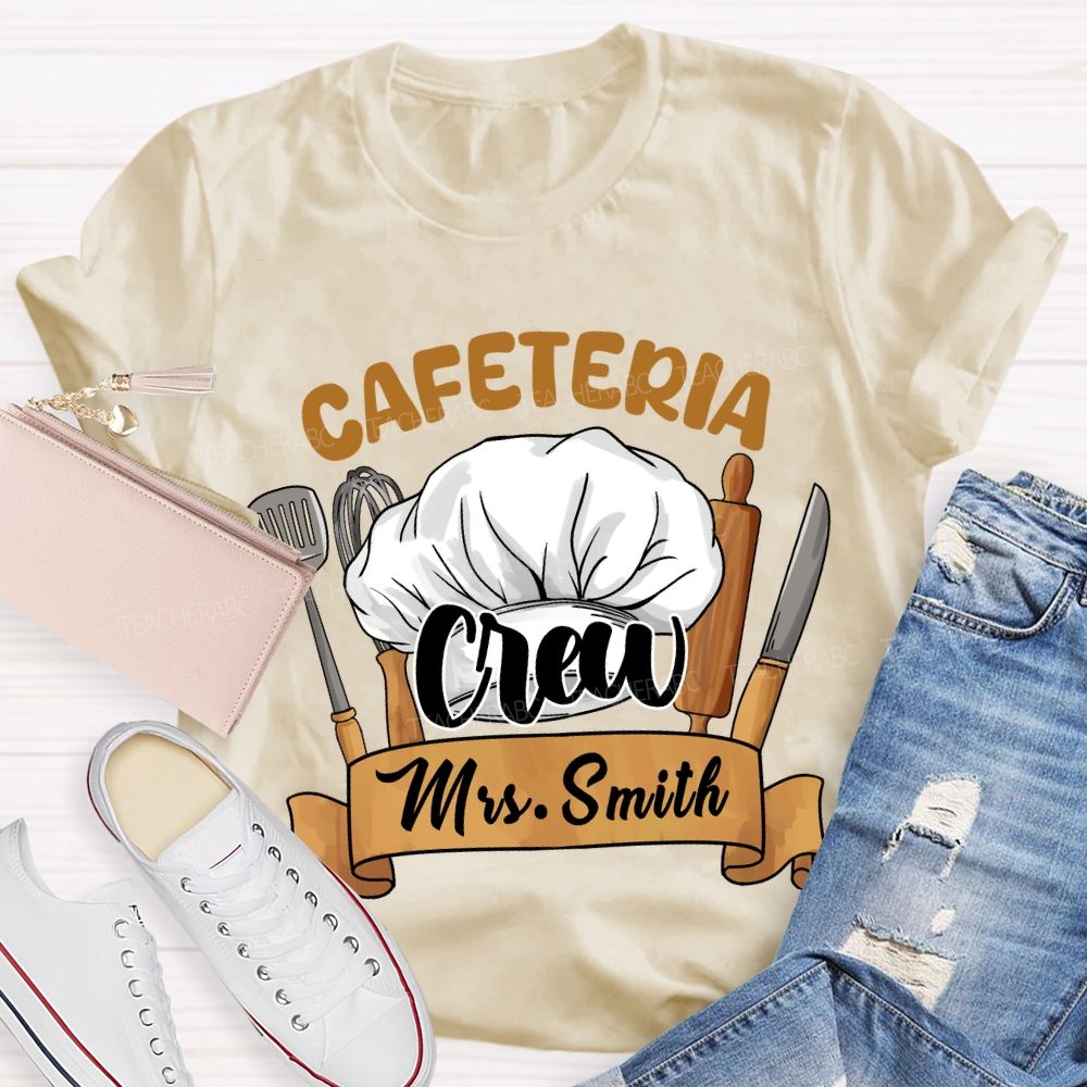 Personalized Name Cafeteria Crew Chef's Hat T-Shirt