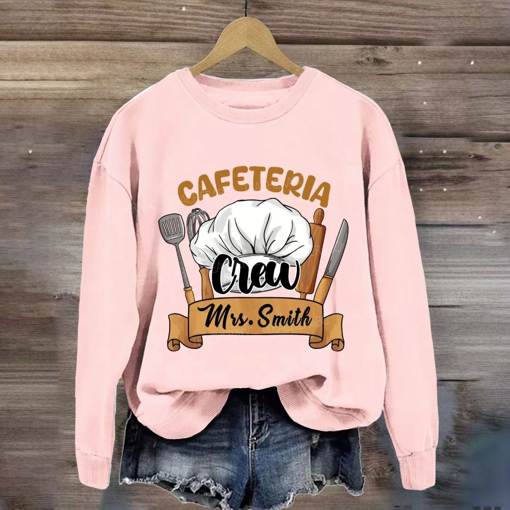 Personalized Name Cafeteria Crew Chef's Hat Sweatshirt