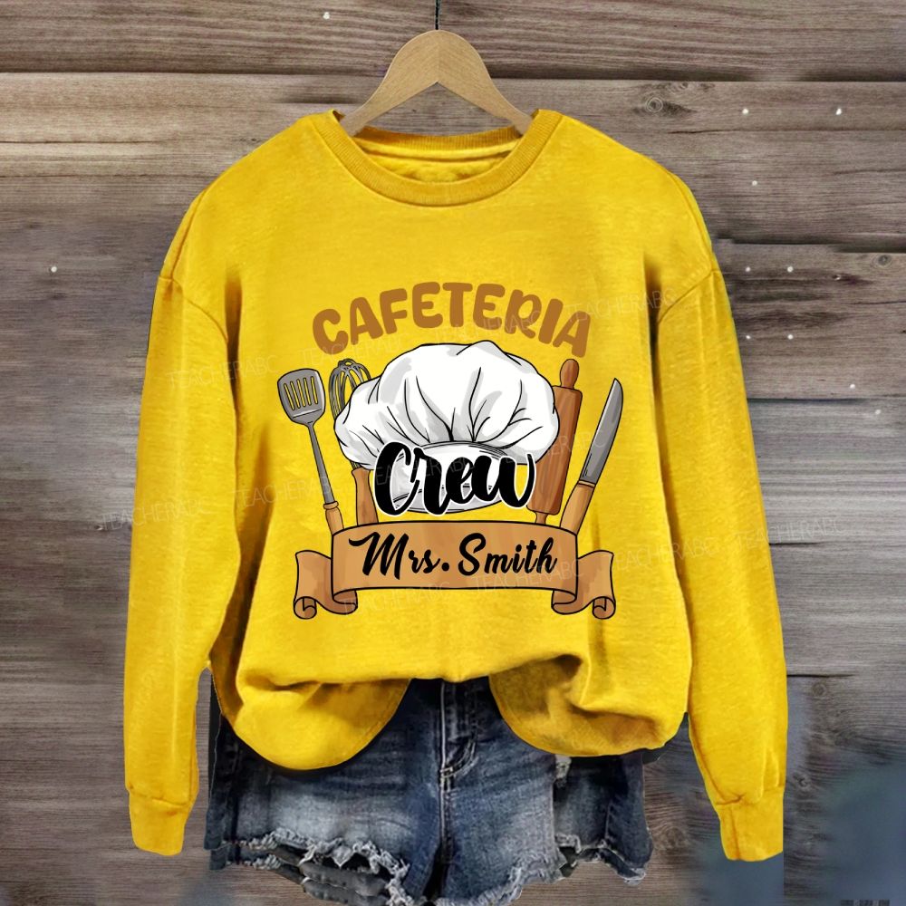 Personalized Name Cafeteria Crew Chef's Hat Sweatshirt