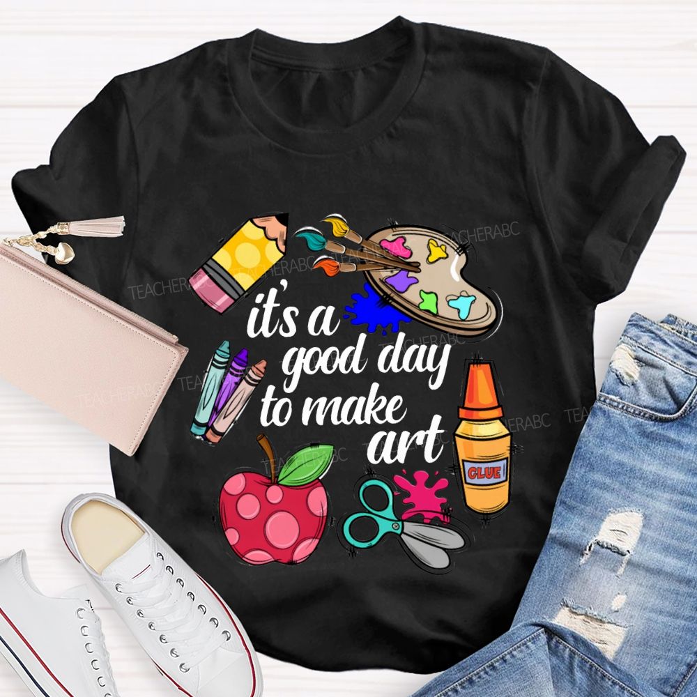 It'S A Good Day To Make Art Apples And Crayons T-shirt