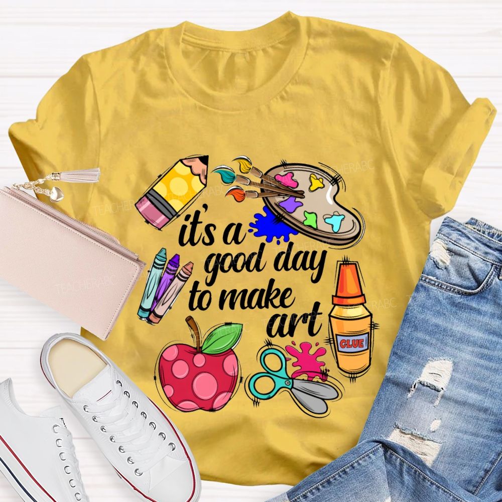 It'S A Good Day To Make Art Apples And Crayons T-shirt