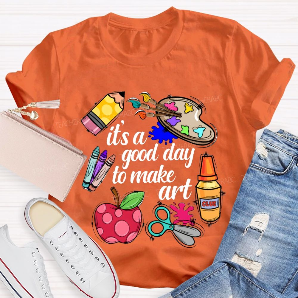 It'S A Good Day To Make Art Apples And Crayons T-shirt