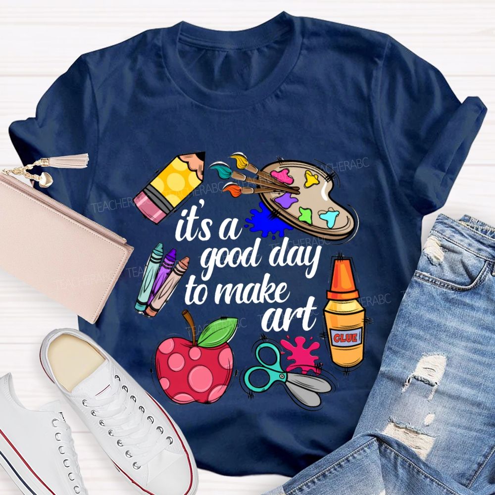 It'S A Good Day To Make Art Apples And Crayons T-shirt