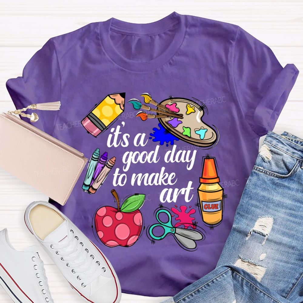 It'S A Good Day To Make Art Apples And Crayons T-shirt