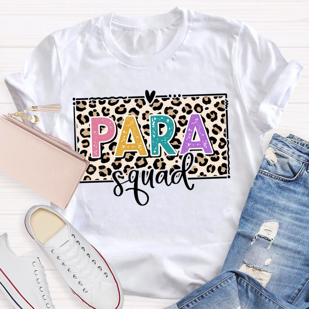 Para Squad Leopard Print And Colorful Lettering T-shirt