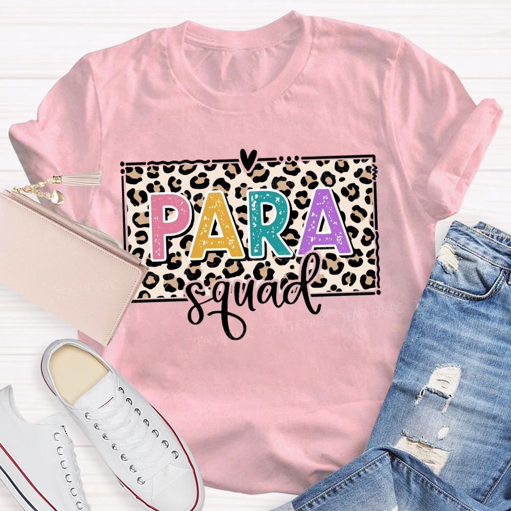 Para Squad Leopard Print And Colorful Lettering T-shirt