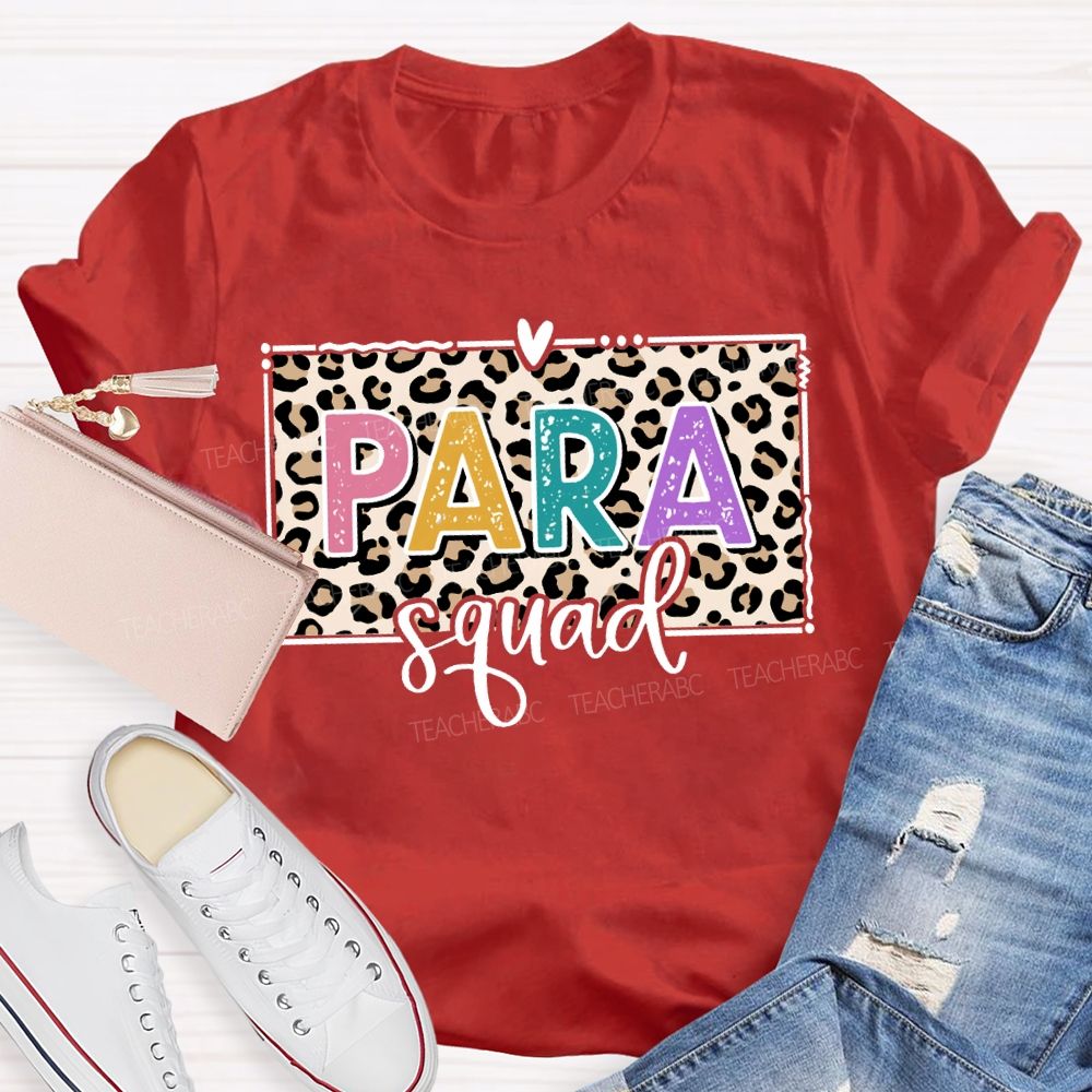 Para Squad Leopard Print And Colorful Lettering T-shirt