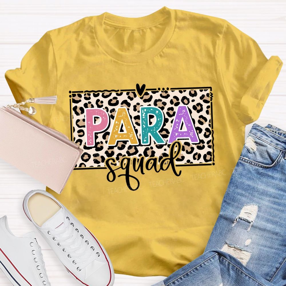 Para Squad Leopard Print And Colorful Lettering T-shirt