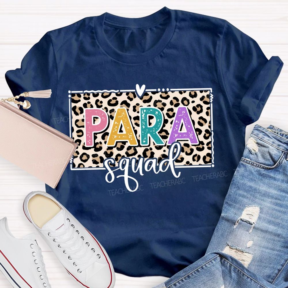 Para Squad Leopard Print And Colorful Lettering T-shirt