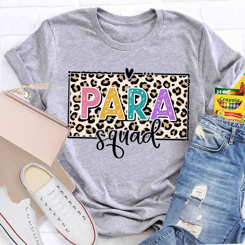 Para Squad Leopard Print And Colorful Lettering T-shirt