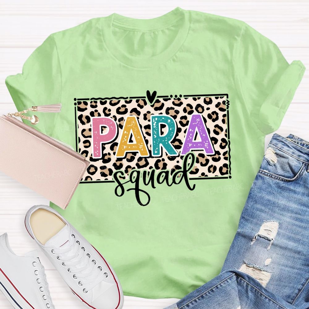 Para Squad Leopard Print And Colorful Lettering T-shirt