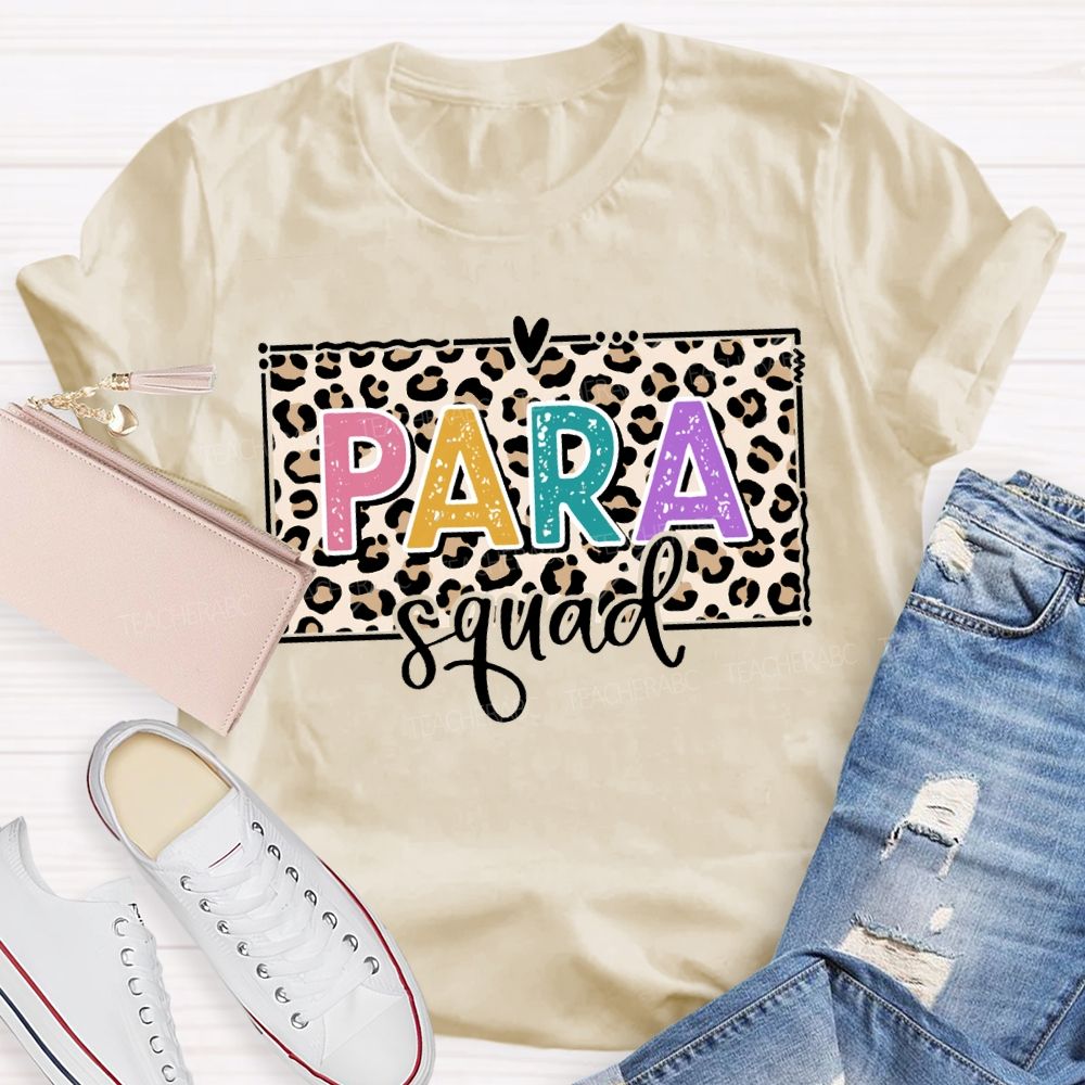 Para Squad Leopard Print And Colorful Lettering T-shirt