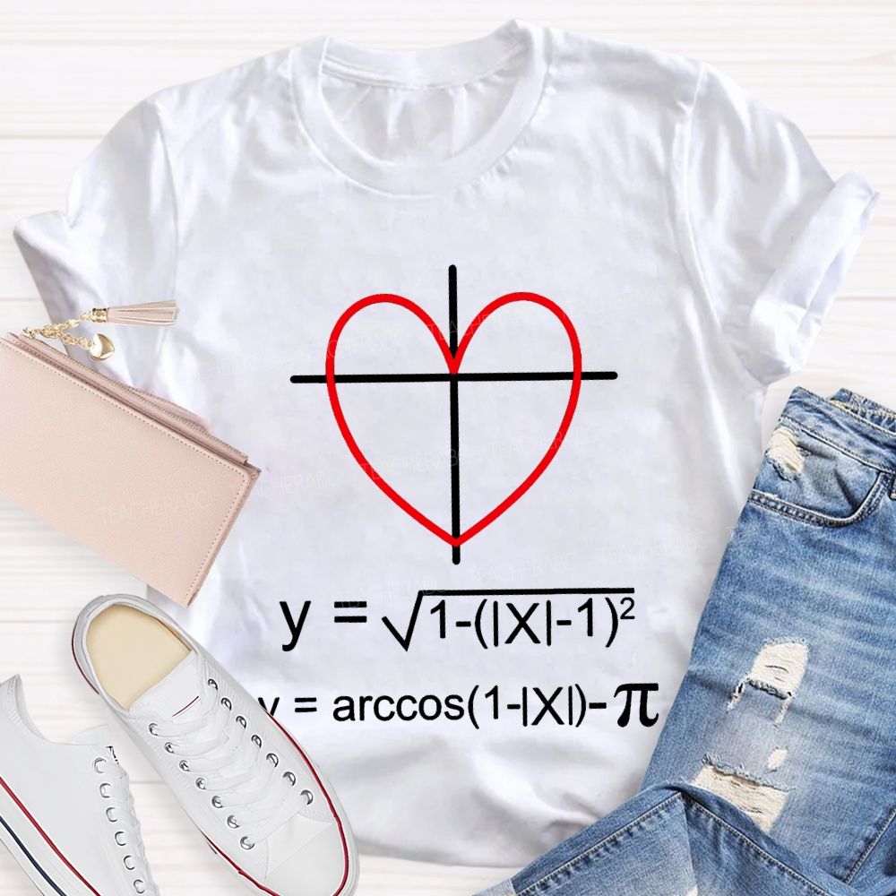 Heart-Shaped Coordinate Axis Math Teacher T-shirt