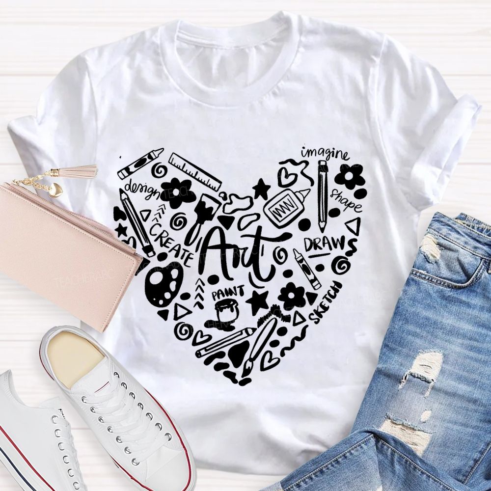 Art Image Shape Draw Sketch Paint T-shirt