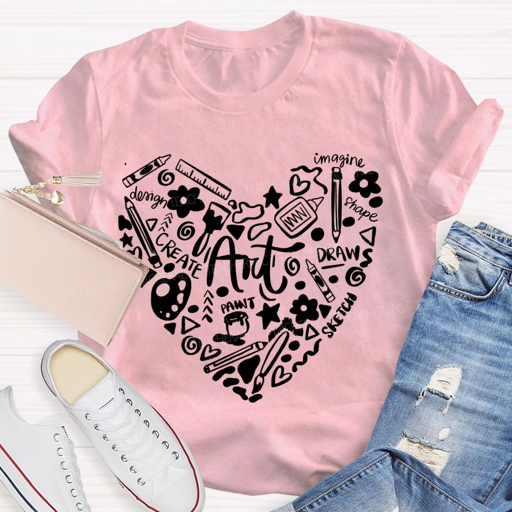 Art Image Shape Draw Sketch Paint T-shirt