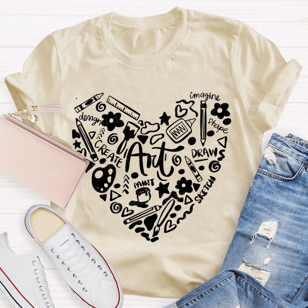 Art Image Shape Draw Sketch Paint T-shirt