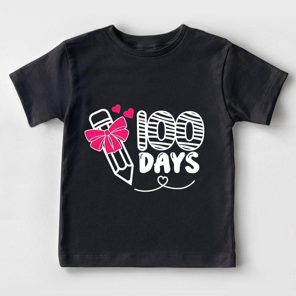 100 Days Bow And Pencil Toddler T-shirts