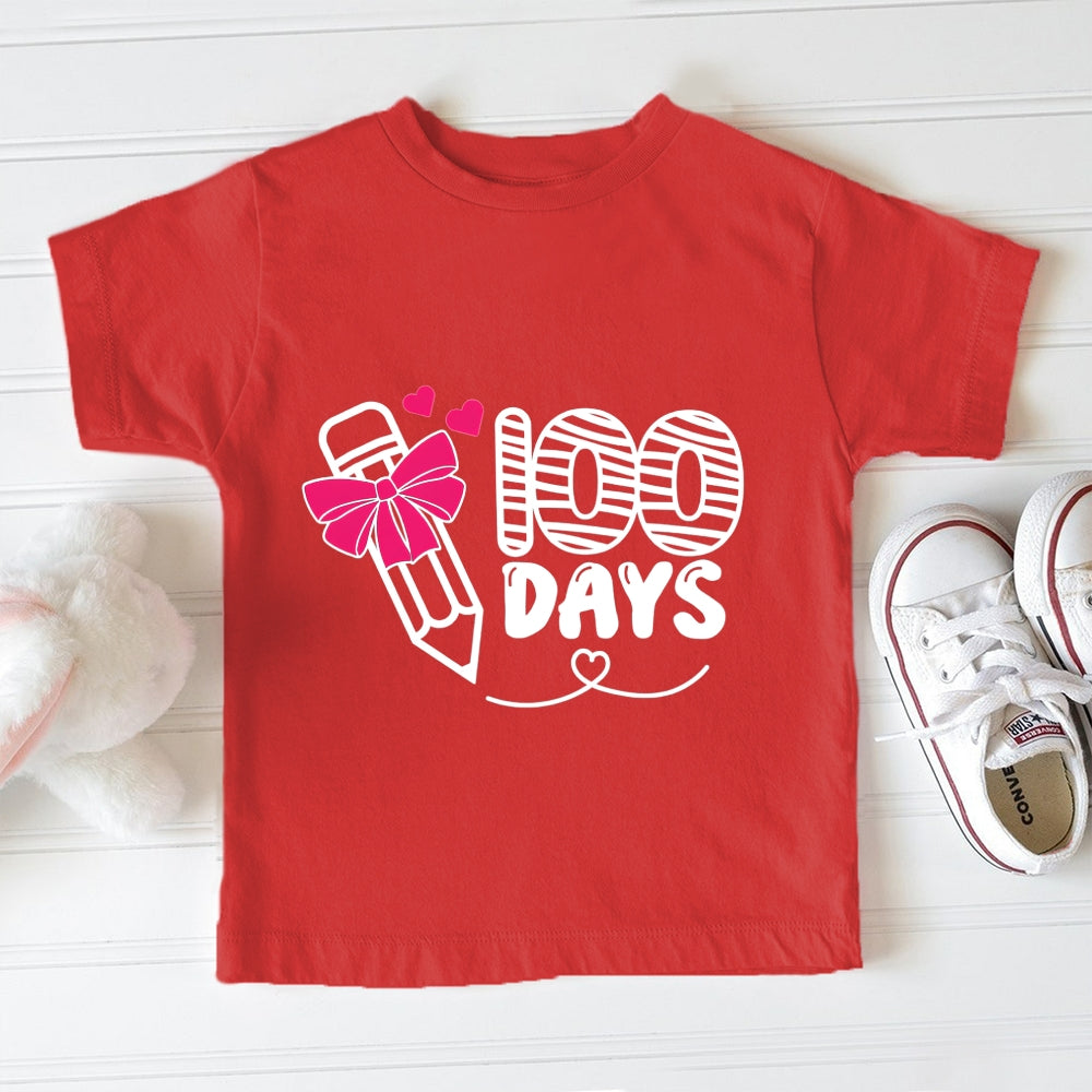 100 Days Bow And Pencil Toddler T-shirts