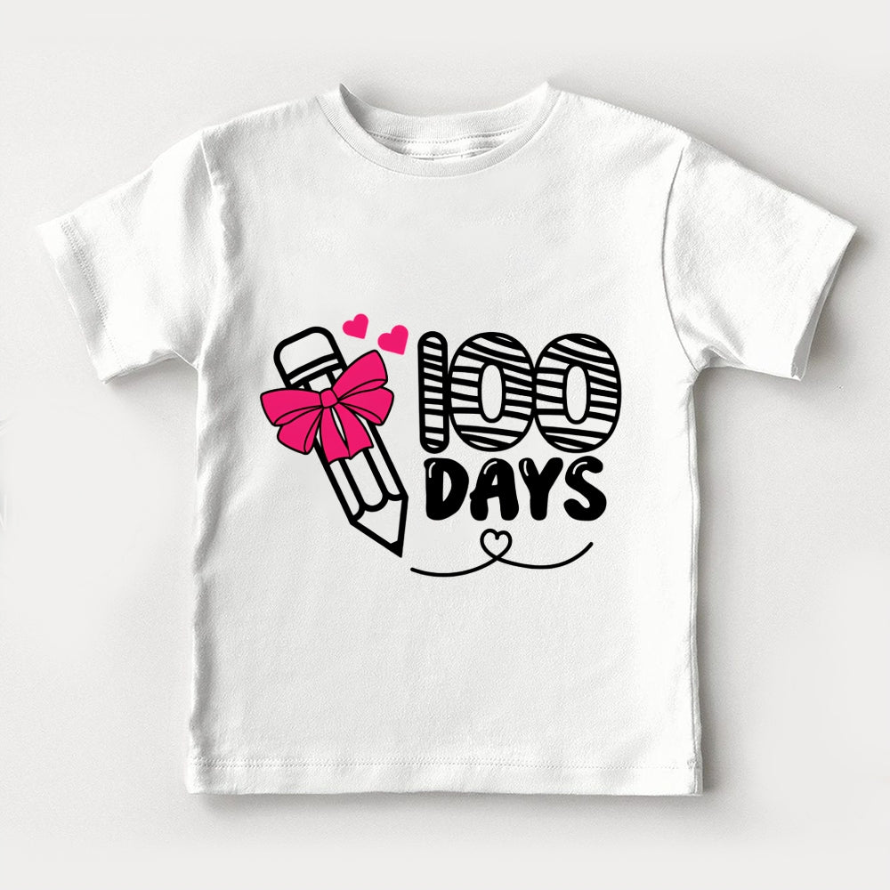 100 Days Bow And Pencil Toddler T-shirts