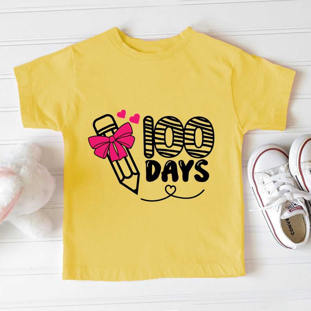100 Days Bow And Pencil Toddler T-shirts