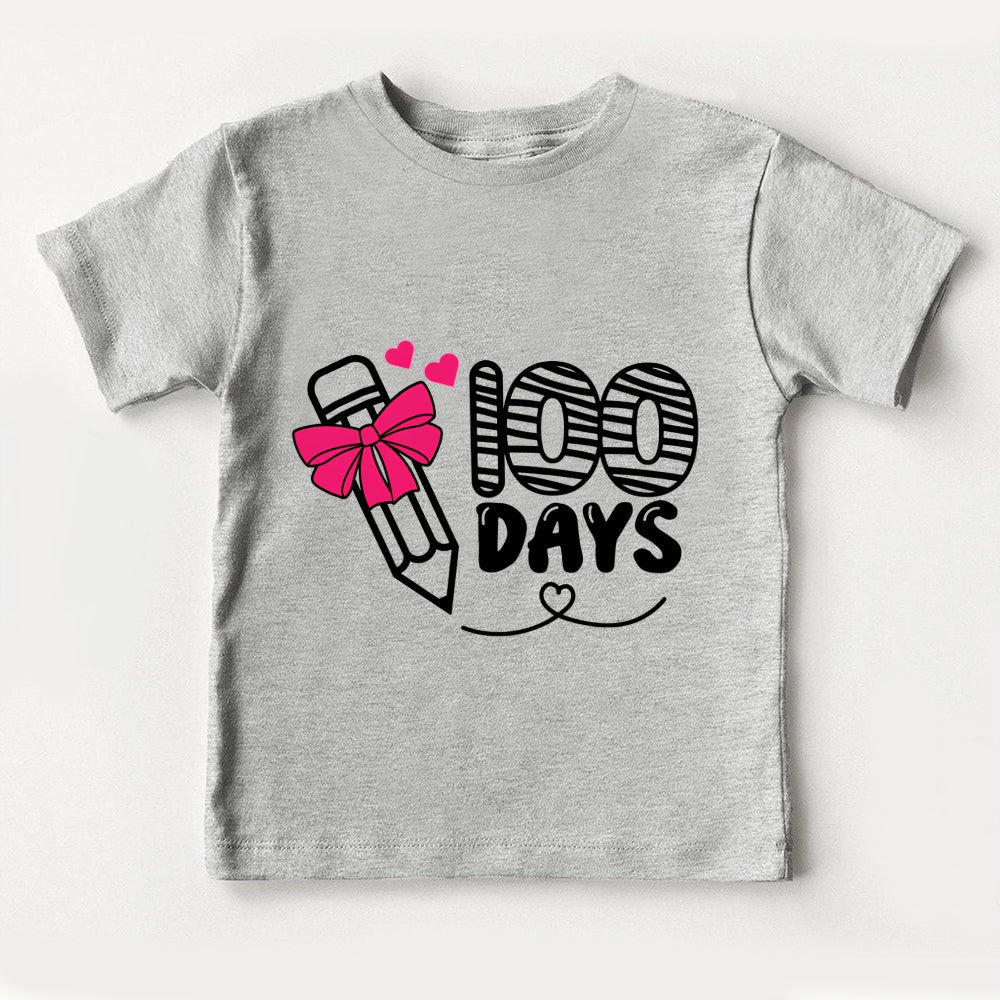 100 Days Bow And Pencil Toddler T-shirts