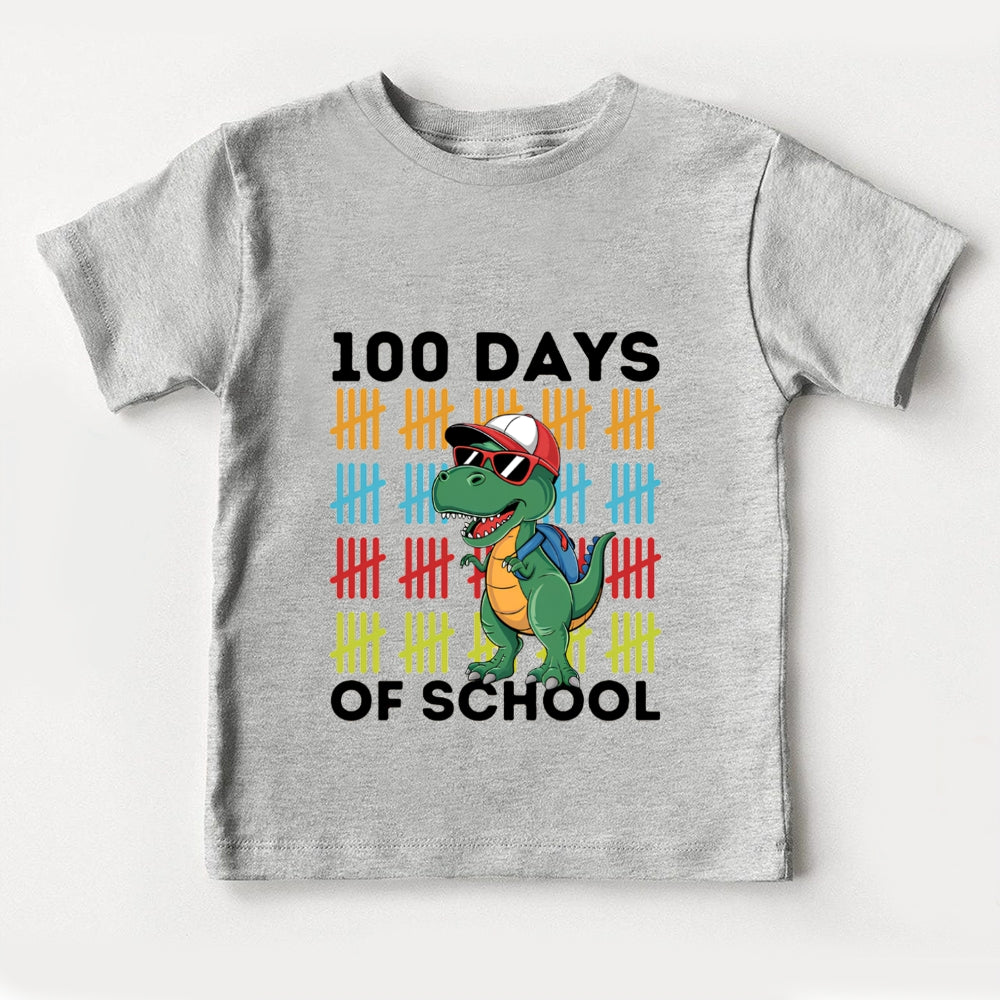 100 Days Of School Dinosaur Print Toddler T-shirts