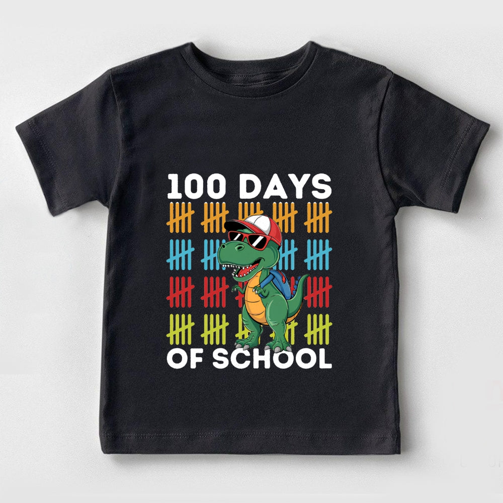 100 Days Of School Dinosaur Print Toddler T-shirts