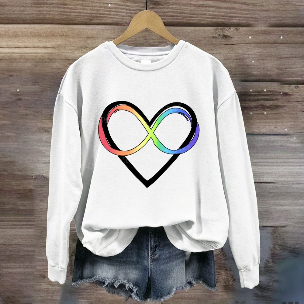 Autism Awareness Rainbow Infinity Heart Sweatshirt